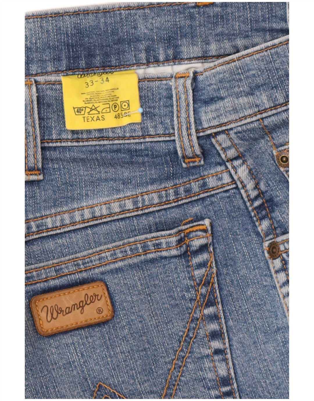 Pantaloncini di jeans da uomo WRANGLER W33 cotone blu medio