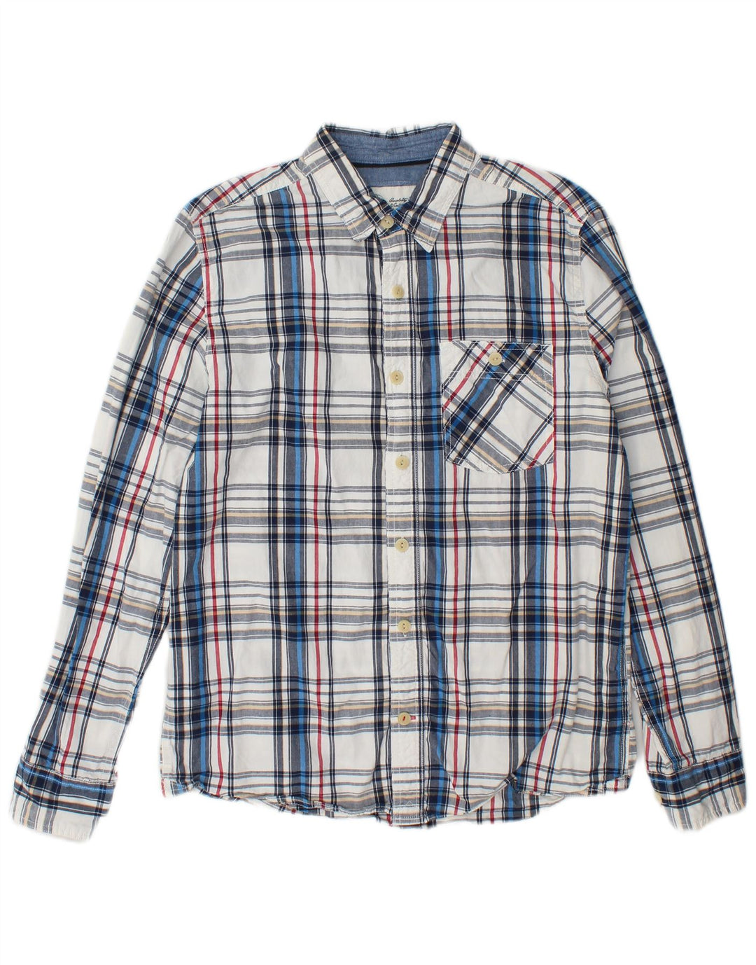 Camicia da uomo Fat Face in cotone a quadri bianco medio