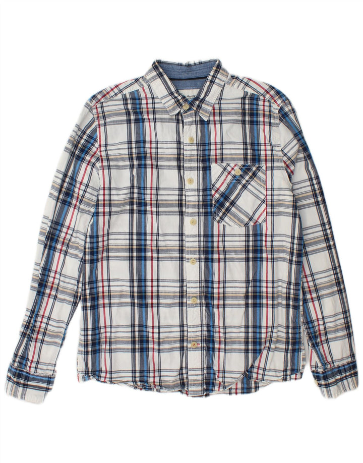 Camicia da uomo Fat Face in cotone a quadri bianco medio