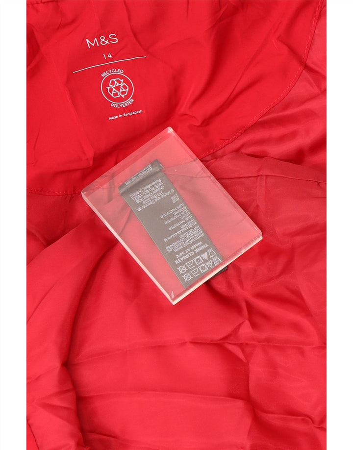 Cappotto imbottito da donna Marks & Spencer UK 14 grande poliestere rosso