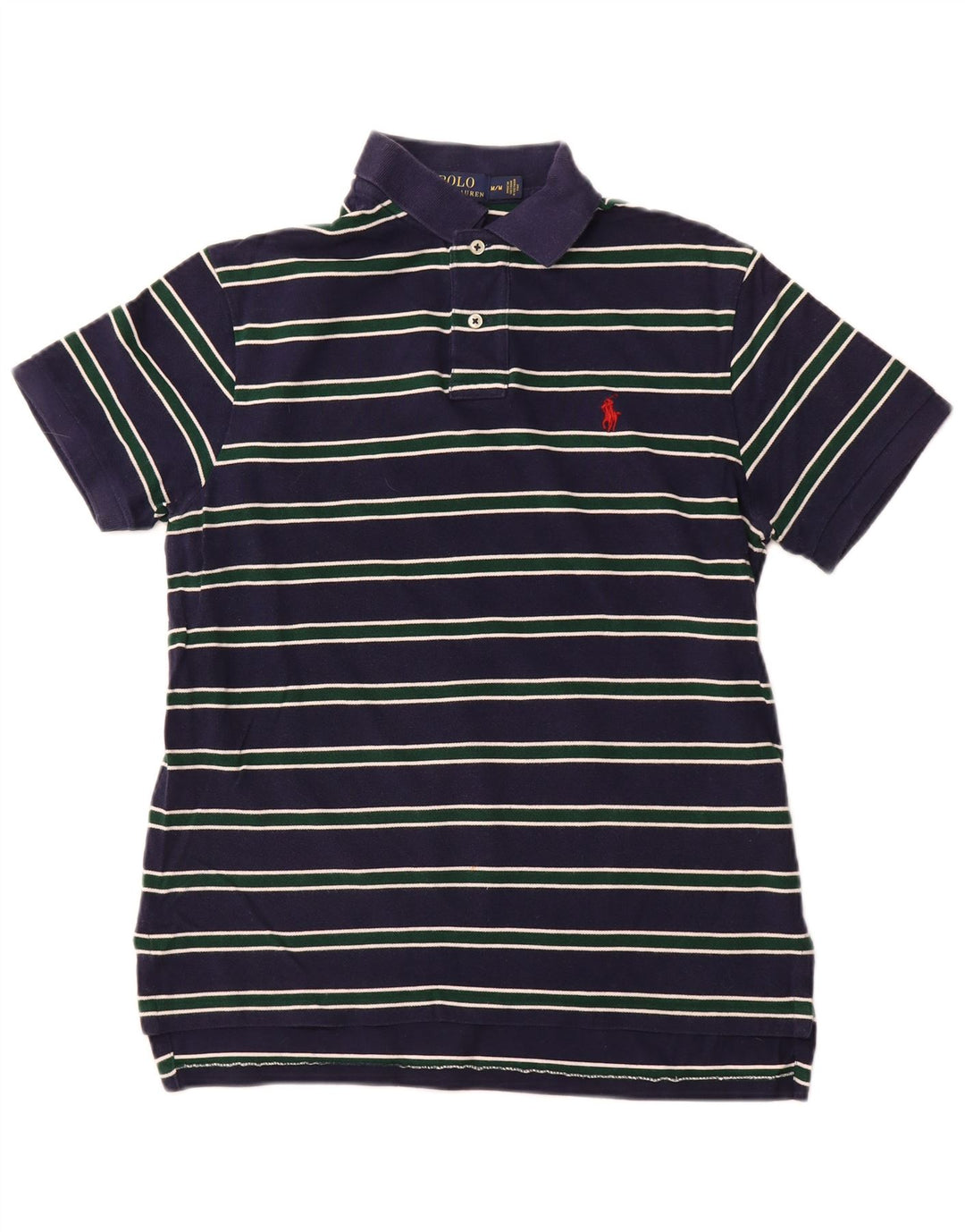POLO RALPH LAUREN Polo da uomo in cotone a righe medie blu navy