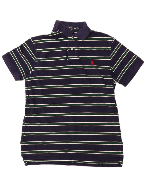 POLO RALPH LAUREN Polo da uomo in cotone a righe medie blu navy