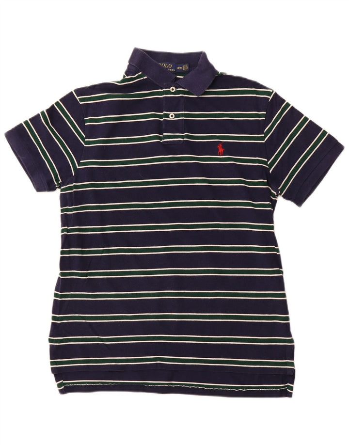 POLO RALPH LAUREN Polo da uomo in cotone a righe medie blu navy