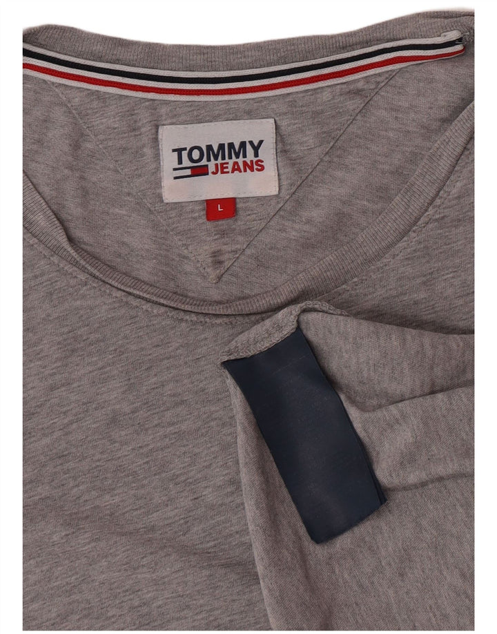 T-shirt da uomo Tommy Hilfiger Top grande in cotone grigio