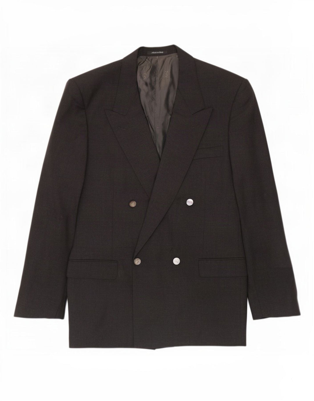 Giacca blazer doppiopetto da uomo Yves Saint Laurent IT 52 XL Lana grigia
