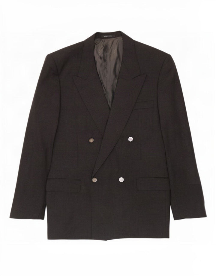 Giacca blazer doppiopetto da uomo Yves Saint Laurent IT 52 XL Lana grigia