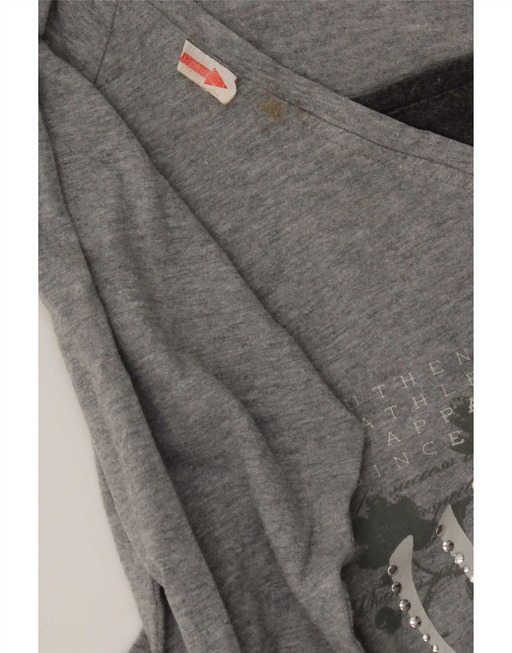 Top da donna con grafica Champion Heritage Fit manica lunga UK 12 Grigio medio