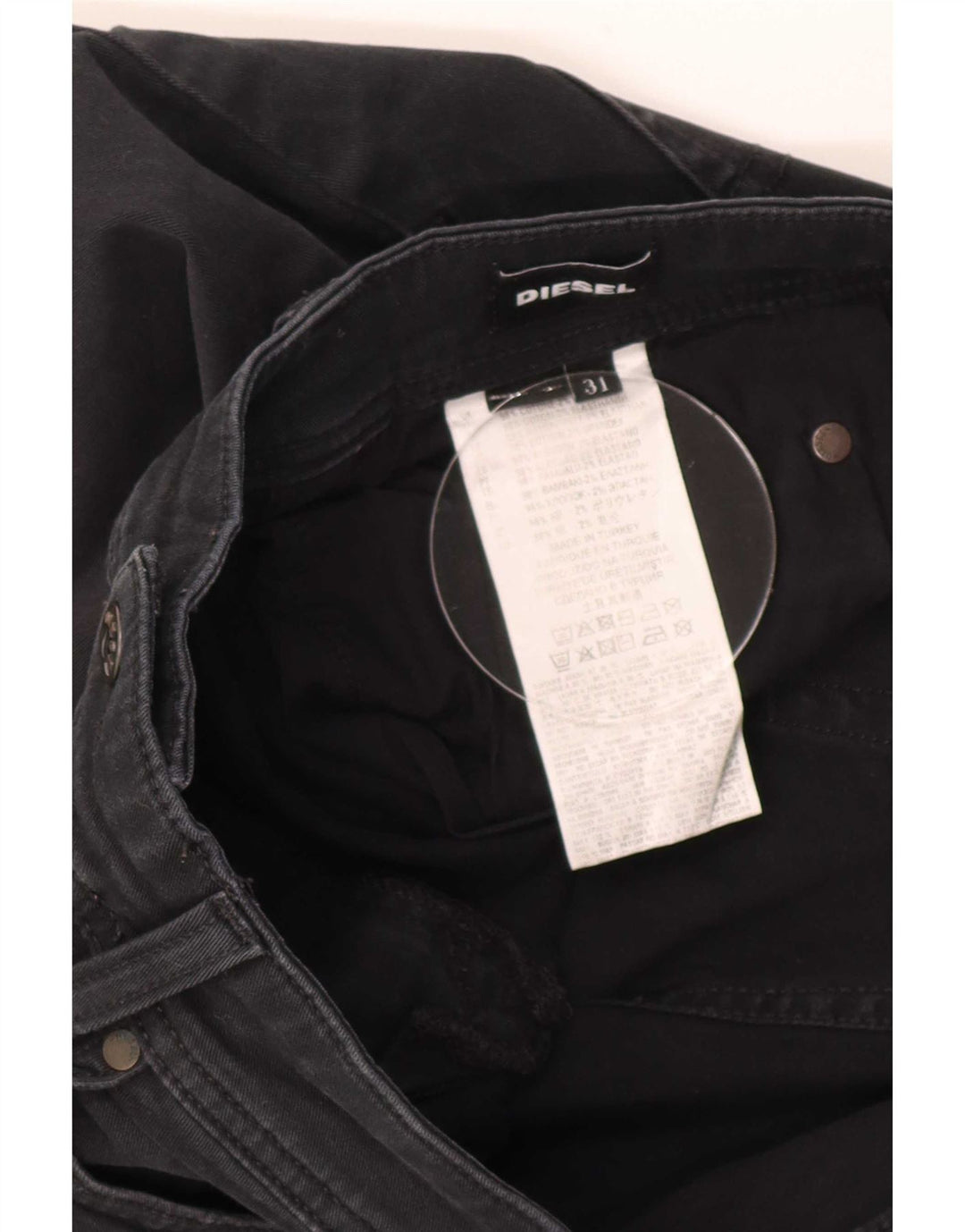 Jeans slim da donna Diesel W31 L30 cotone nero