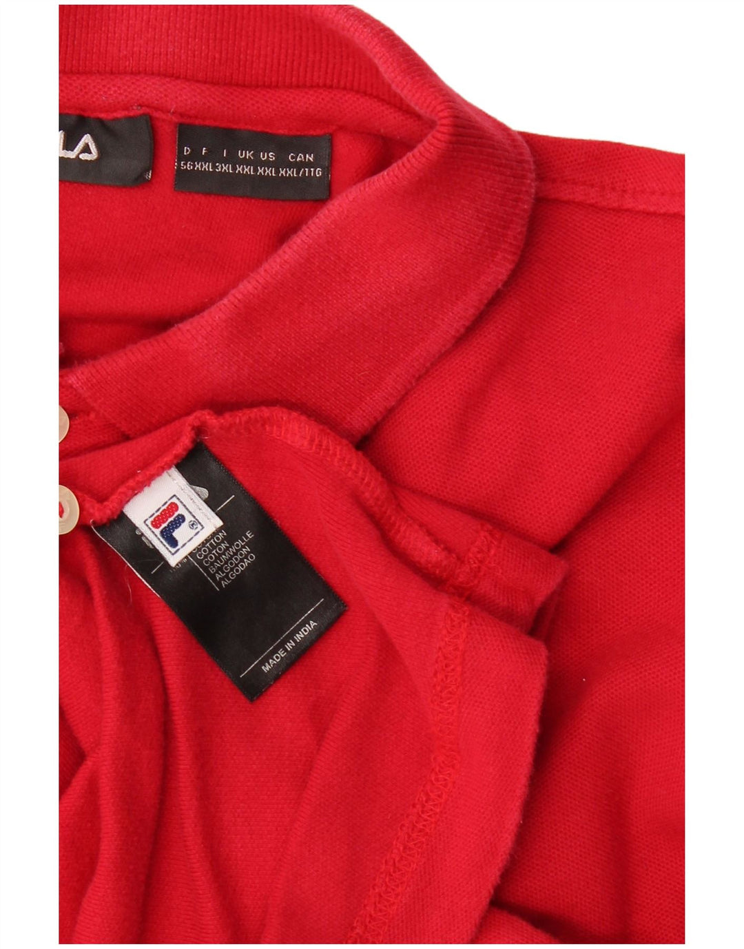 Polo da uomo FILA 2XL in cotone rosso