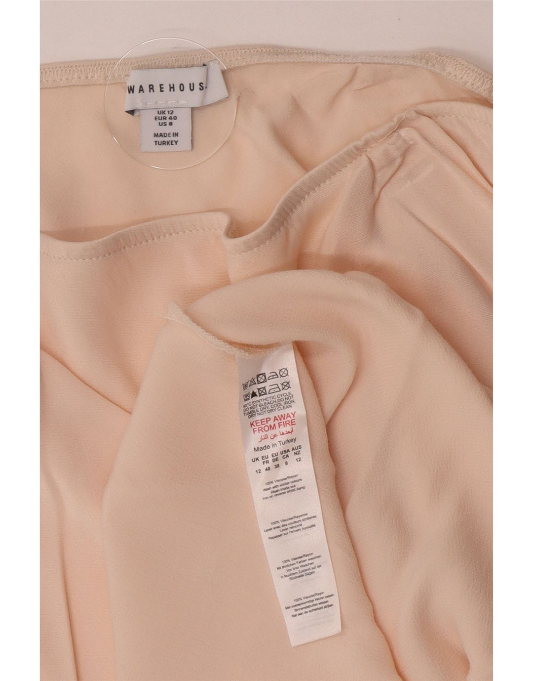 Gonna lunga da donna Warehouse UK 12 media W28 viscosa beige