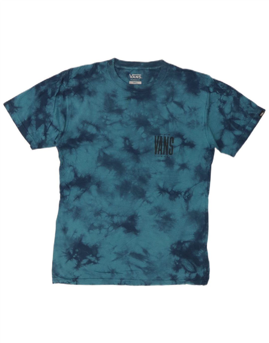T-shirt grafica da uomo con vestibilità classica VANS, piccola, in cotone tie-dye blu