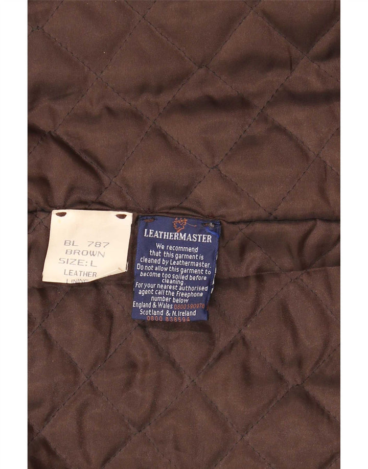 Cappotto in pelle vintage da uomo UK 40 grande marrone