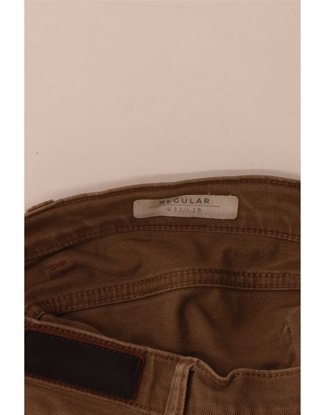 Jeans dritti regolari da uomo Marks & Spencer W32 L29 cotone beige
