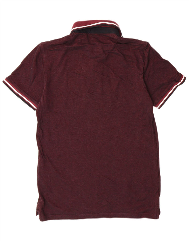 JACK & JONES Polo da uomo in cotone bordeaux medio