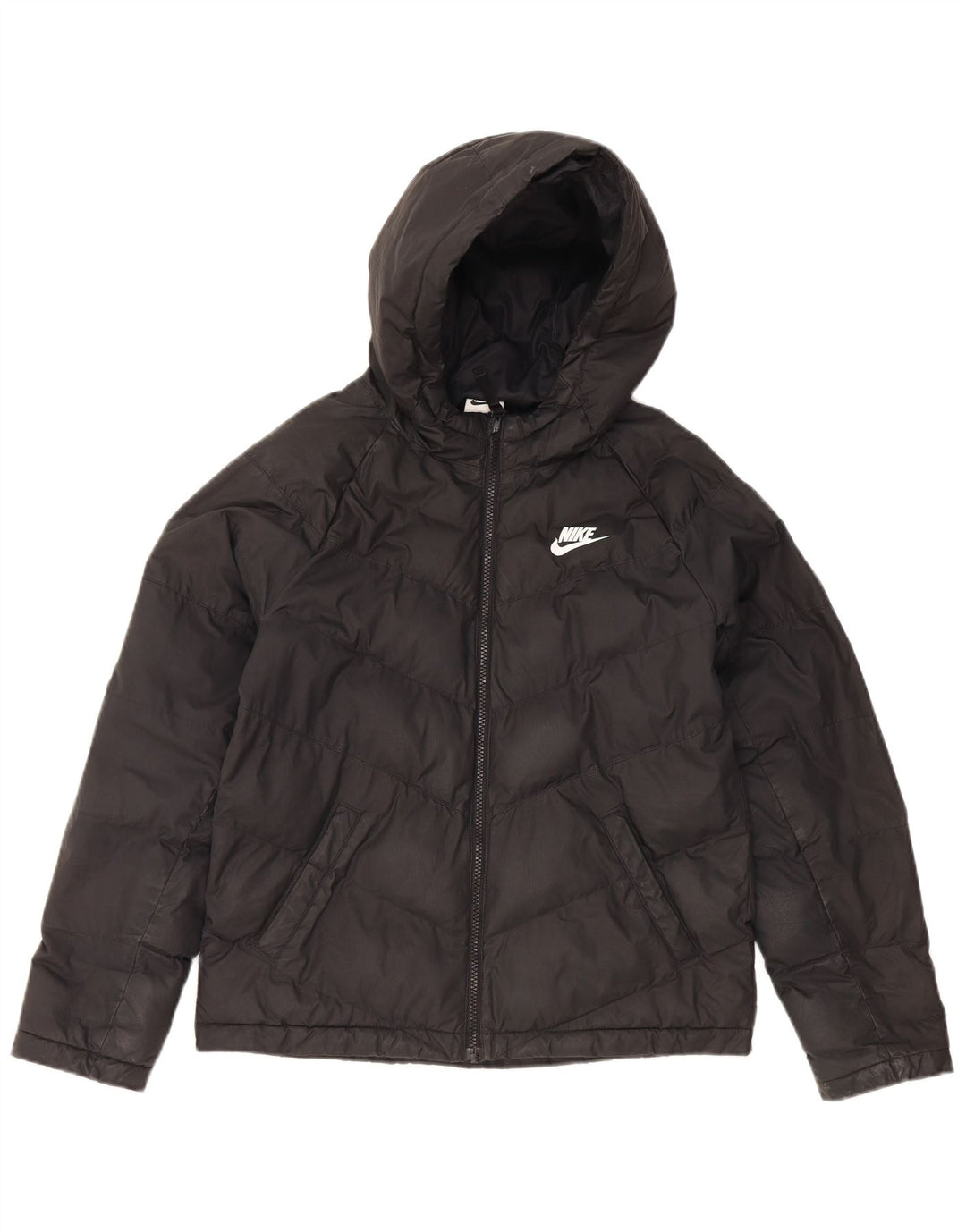 Giacca imbottita con cappuccio Nike da ragazzo 12-13 anni Large nera in poliestere