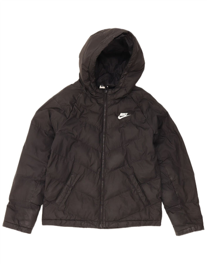Giacca imbottita con cappuccio Nike da ragazzo 12-13 anni Large nera in poliestere