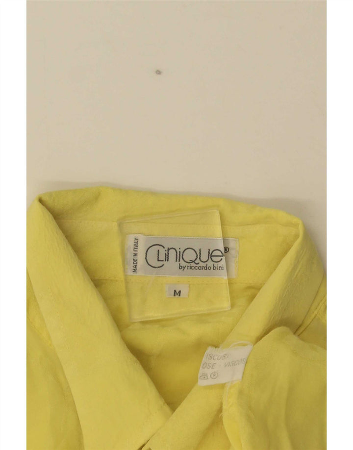 Camicia da uomo a maniche corte Clinique in viscosa giallo medio