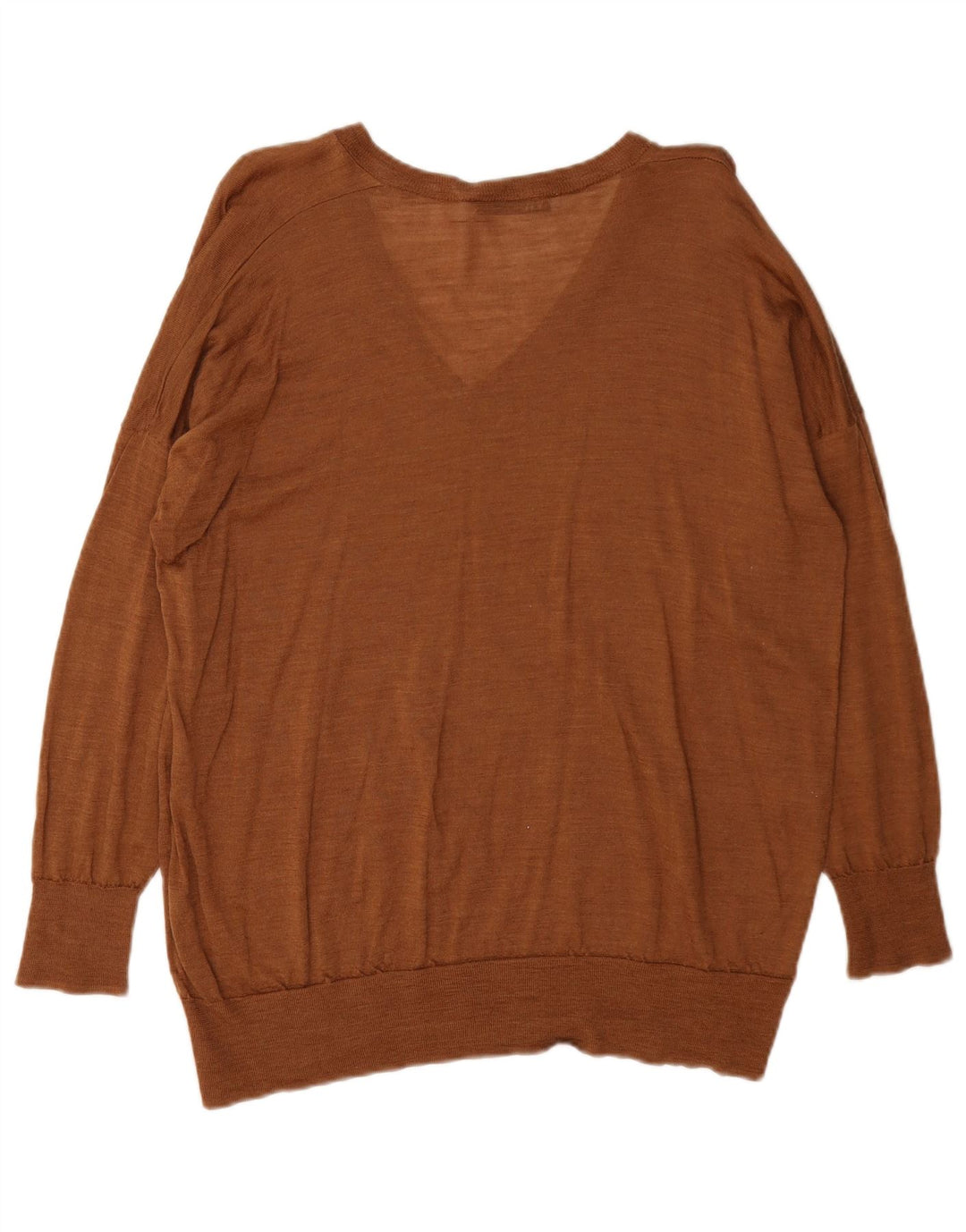 Maglione maglione con scollo a V da donna Zara UK 14 Marrone medio