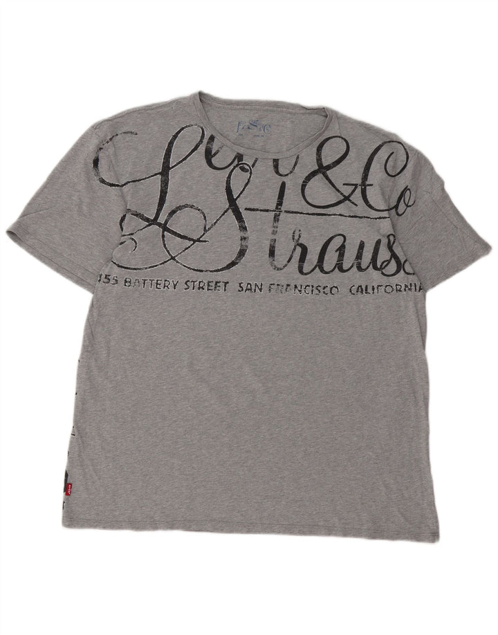 T-shirt grafica da uomo Levi's Top XL in cotone grigio