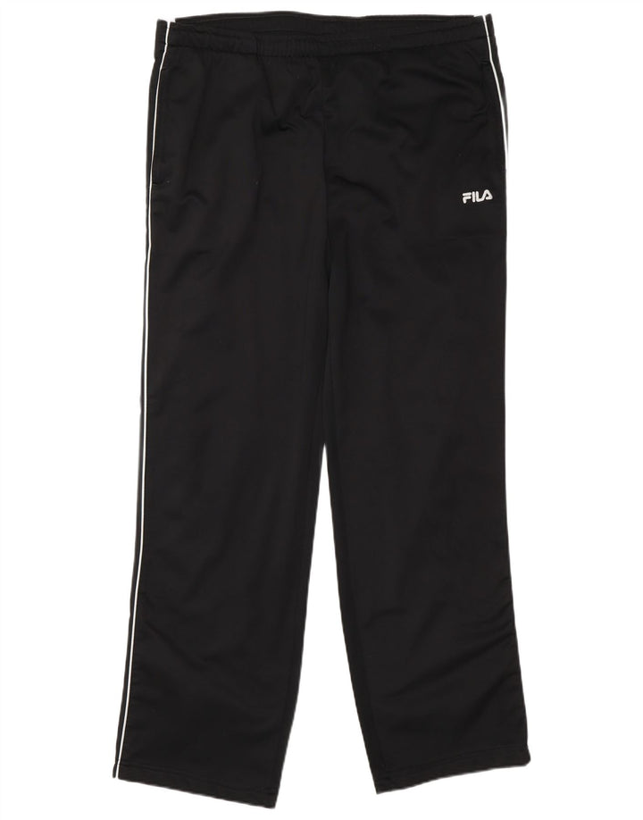 Pantaloni da tuta da uomo Fila Large in poliestere color block nero