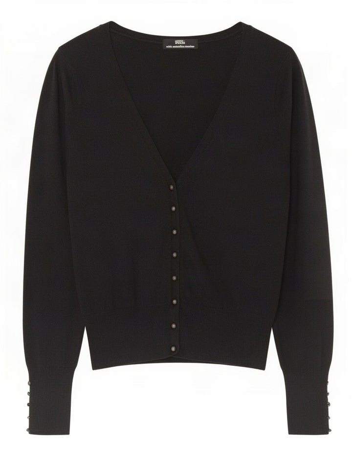 Maglione cardigan da donna Marks & Spencer UK 10 piccolo grigio lana merino