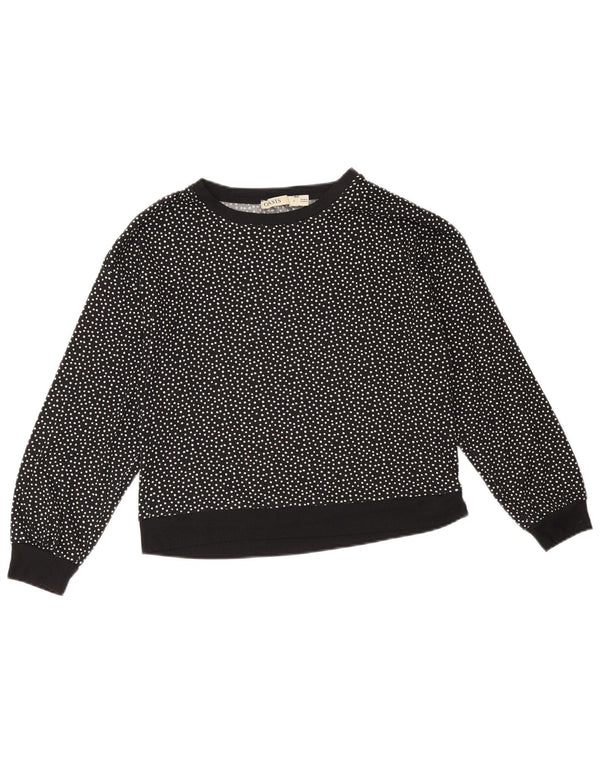 Felpa oversize corta da donna Oasis UK 10 piccolo pois nero