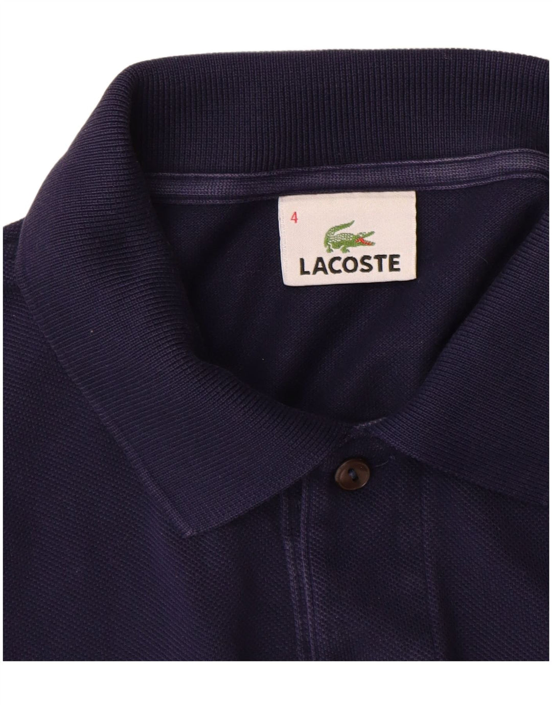 Polo LACOSTE da uomo a maniche lunghe taglia 4 cotone medio blu navy