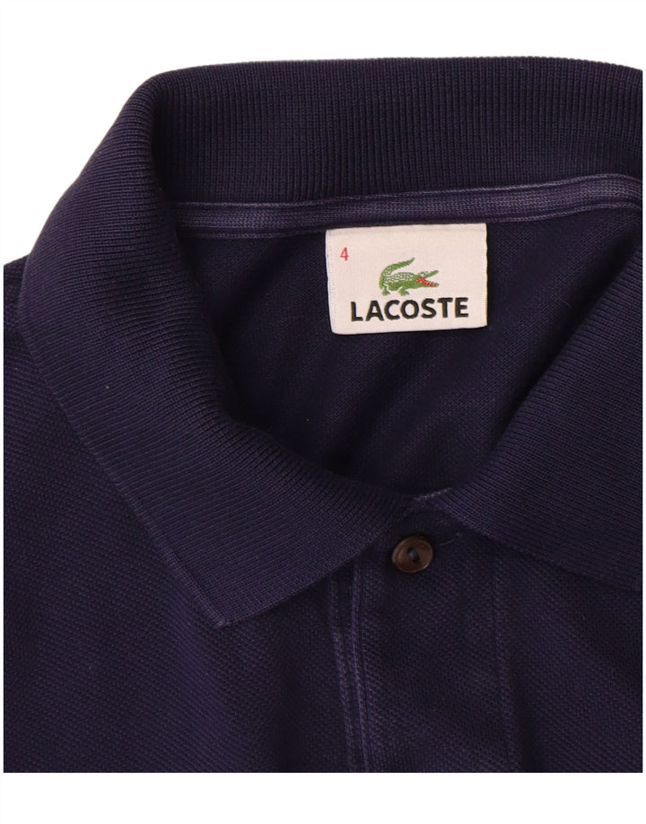 Polo LACOSTE da uomo a maniche lunghe taglia 4 cotone medio blu navy