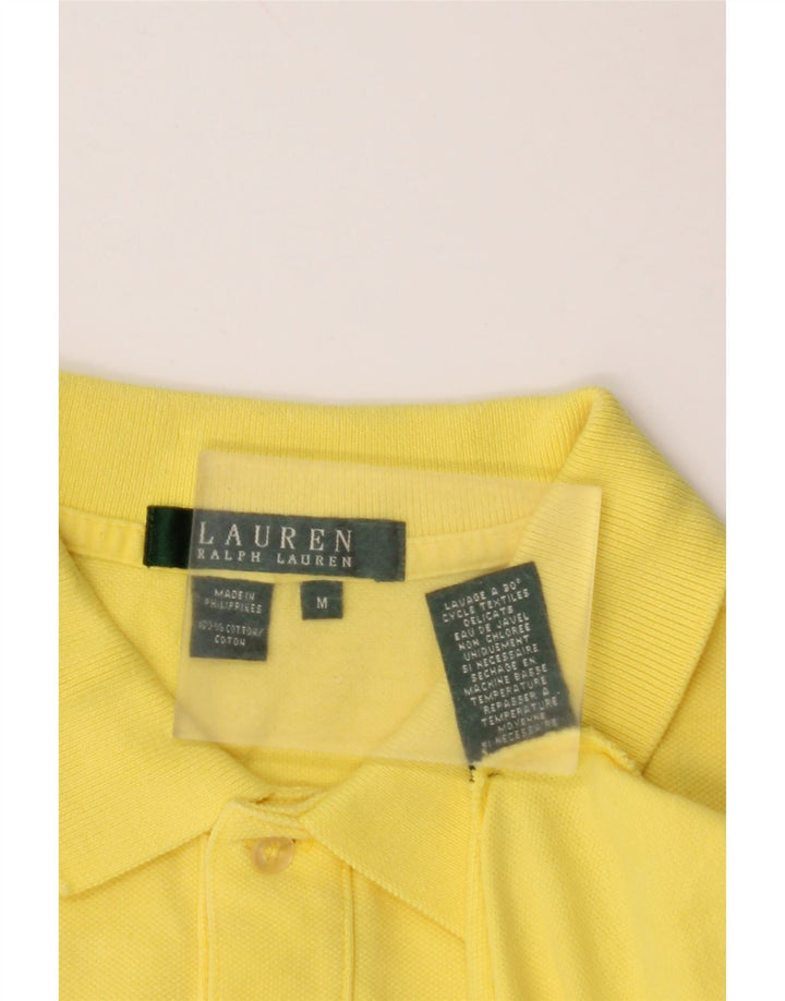 Polo corta da donna RALPH LAUREN UK 14 cotone giallo medio