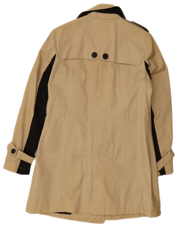 Trench da donna Laura Ashley UK 8 piccolo cotone color block beige