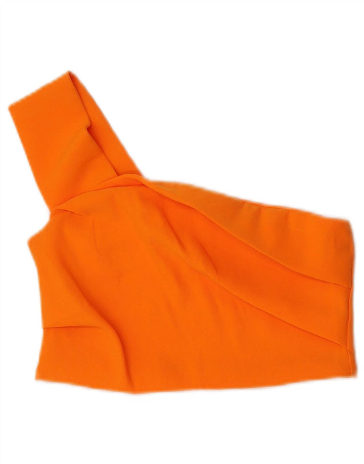 Top corto monospalla da donna Zara UK 12 Poliestere arancione medio