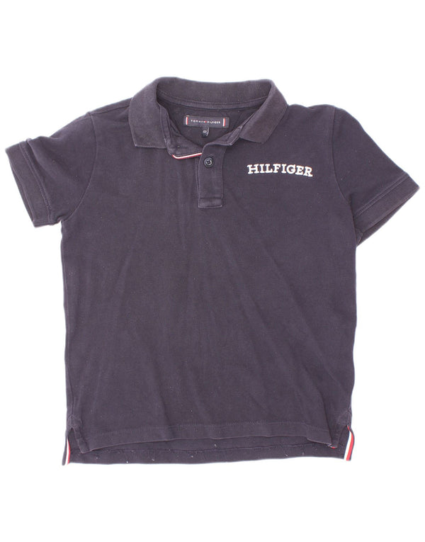 Polo Tommy Hilfiger da bambino 6-7 anni in cotone blu navy
