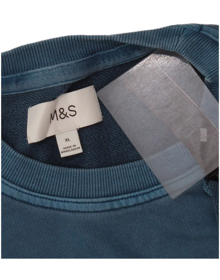 Felpa da uomo Marks & Spencer maglione XL cotone blu