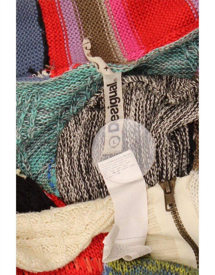 Maglione cardigan da donna DESIGUAL UK 16 Grande patchwork multicolore