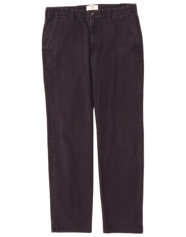 Pantaloni chino dritti vestibilità regolare da uomo Marks & Spencer W34 L33 Blu Navy