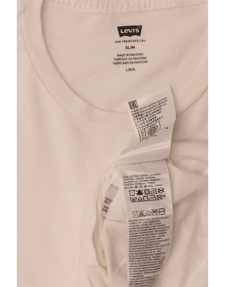 T-shirt slim da uomo LEVI'S Top grande in cotone bianco