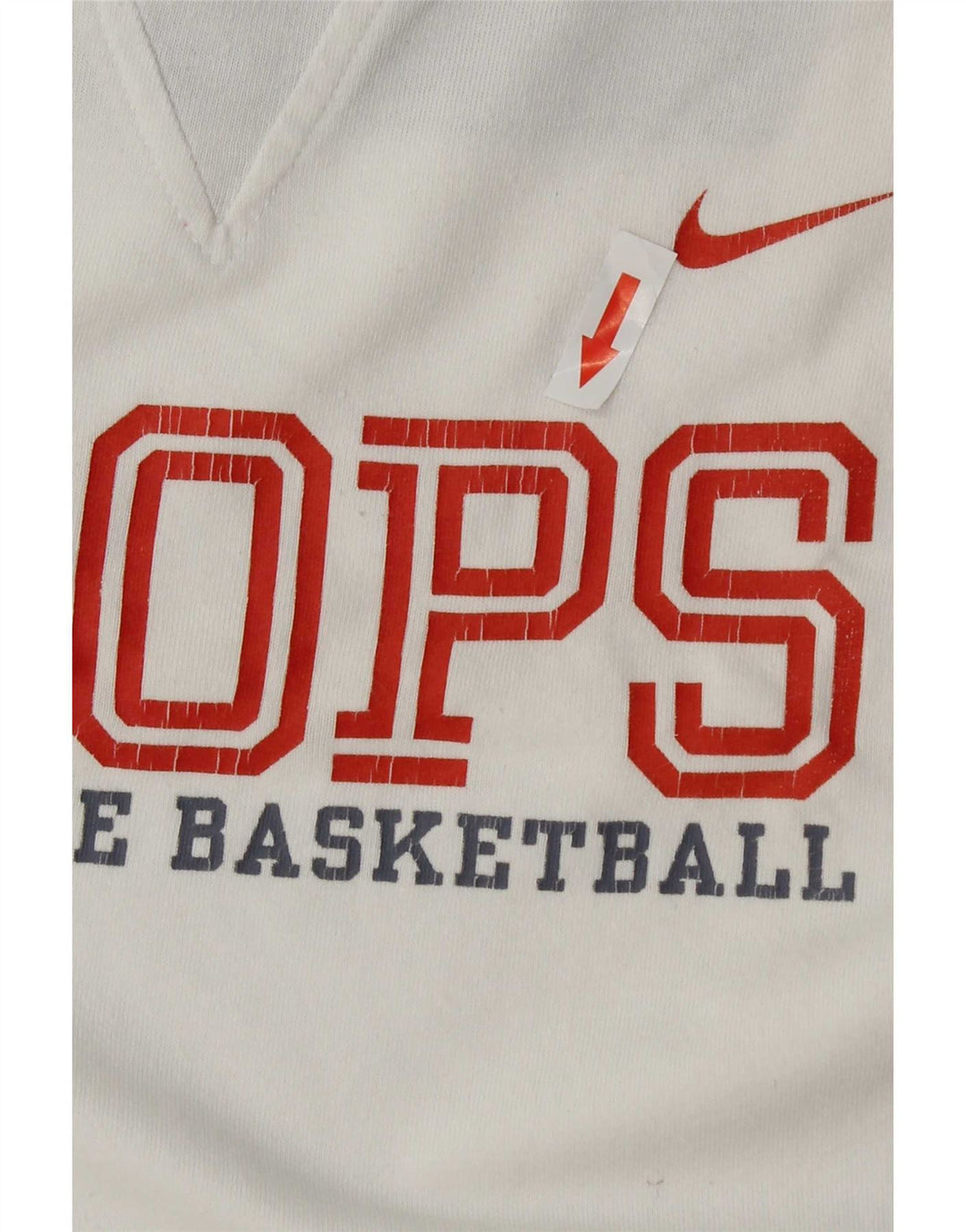 Nike Top grafico da uomo a maniche lunghe UK 39/41 Cotone bianco medio