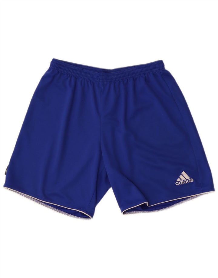 Pantaloncini sportivi Adidas Climalite da ragazzo 11-12 anni in poliestere blu medio