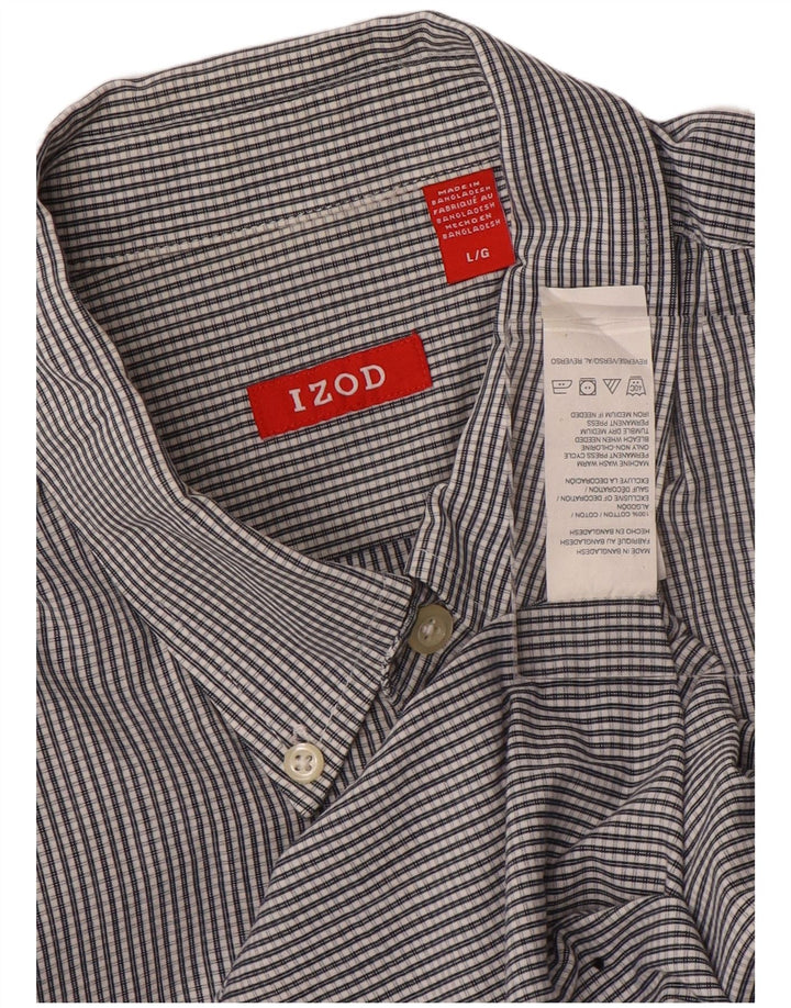 Camicia da uomo IZOD grande in cotone a quadretti grigio