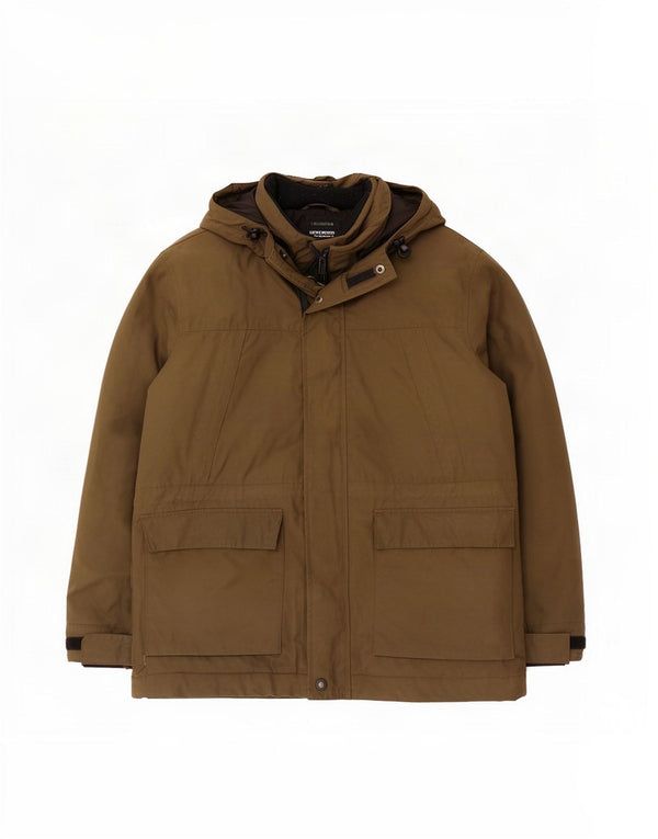 Giacca a vento con cappuccio da uomo Marks & Spencer UK 40 grande cotone kaki