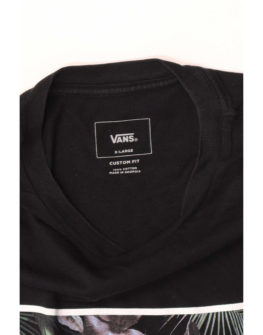 T-shirt grafica personalizzata da uomo Vans XL XL in cotone nero