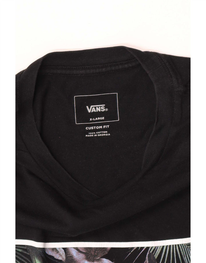 T-shirt grafica personalizzata da uomo Vans XL XL in cotone nero