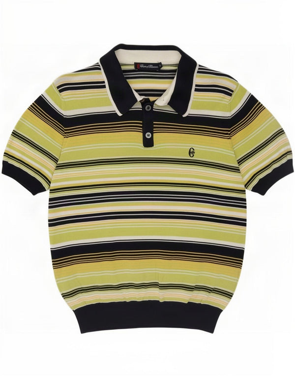 Polo da uomo Conte of Florence Small in cotone a righe verdi