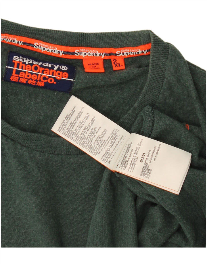 T-shirt da uomo Superdry Top 2XL in cotone verde
