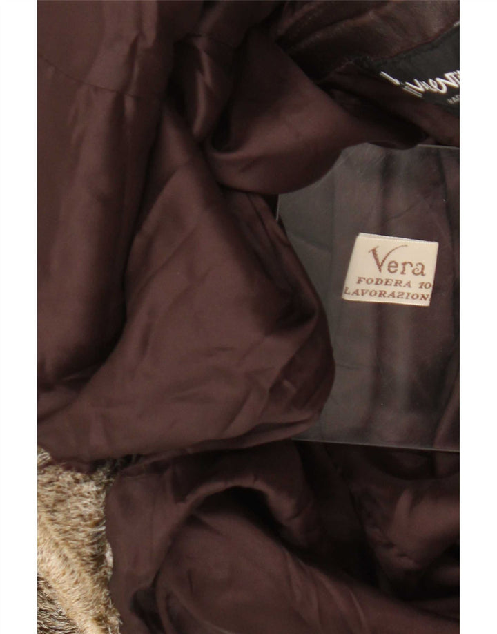 Cappotto in pelliccia doppio petto vintage da donna IT 48 XL Marrone