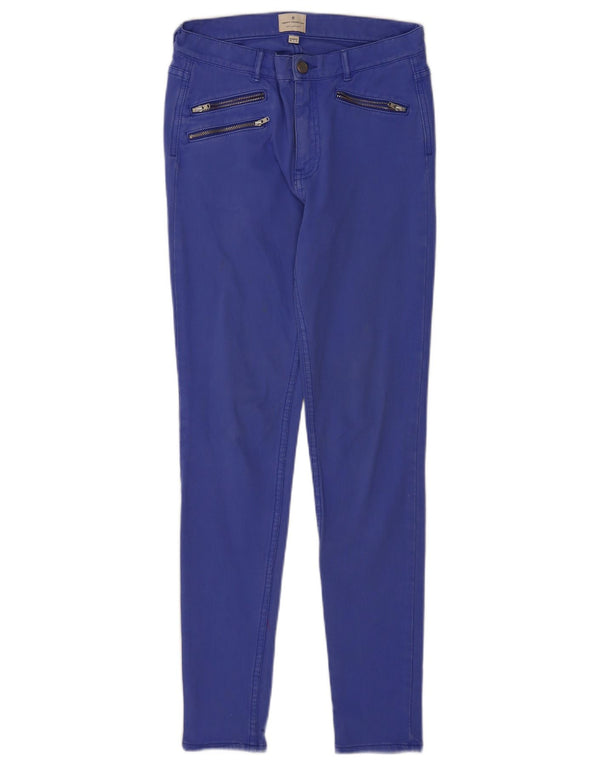 Pantaloni casual skinny da donna French Connection UK 10 piccoli W26 L29 blu