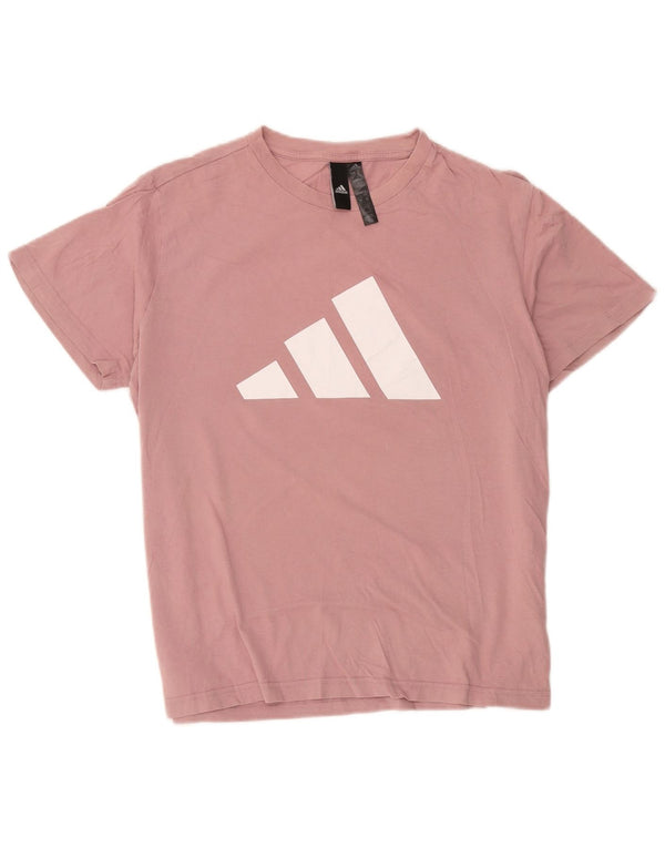T-shirt grafica da donna Adidas Top UK 12/14 cotone rosa medio