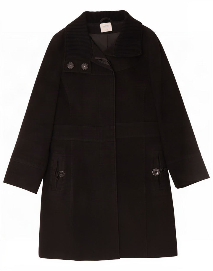 Oasis Cappotto da donna UK 12 Medio Nero Cotone