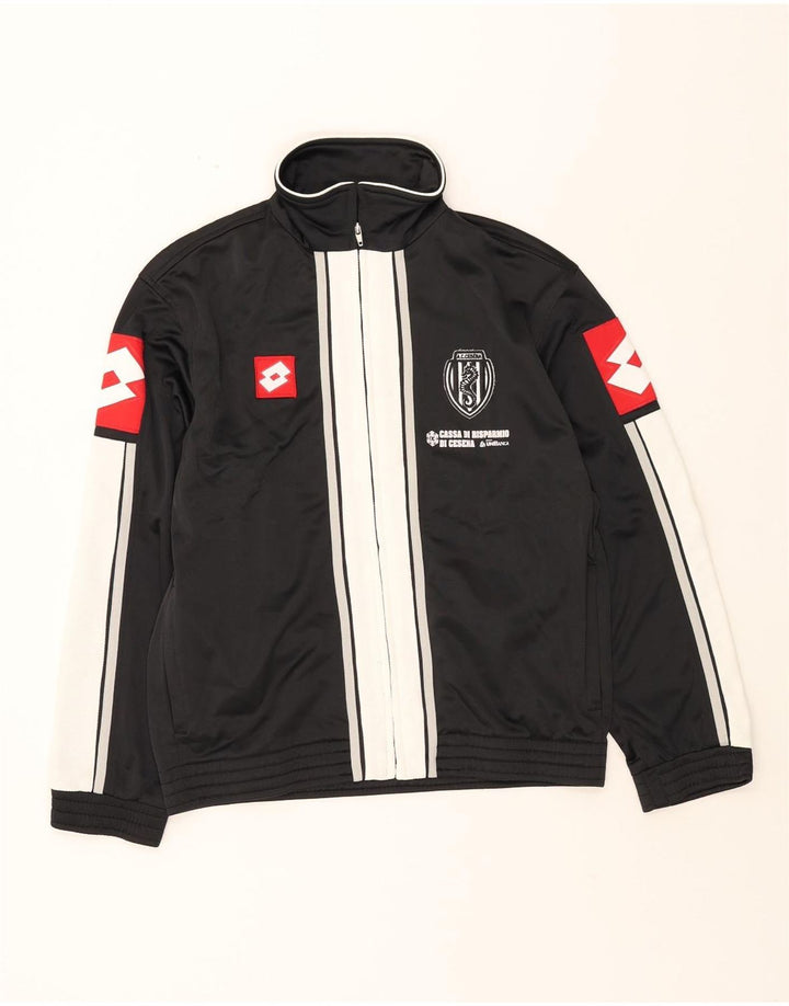 LOTTO Mens Graphic Tracksuit Top Jacket Small Black Colourblock Polyester Vintage Lotto and Second-Hand Lotto from Messina Hembry 