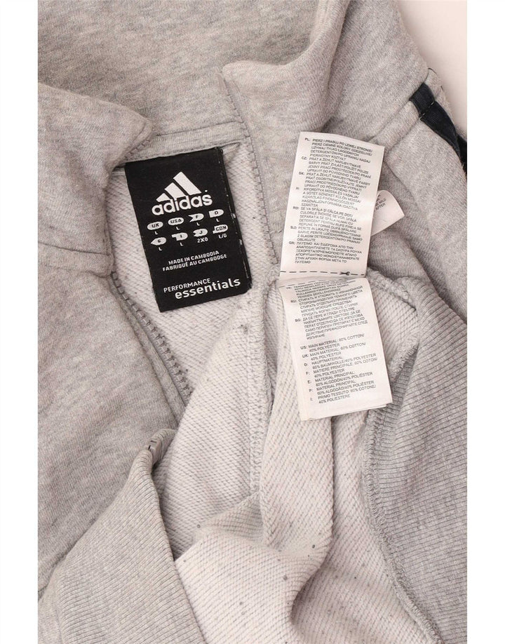 Giacca da ginnastica da uomo Adidas Large in cotone grigio